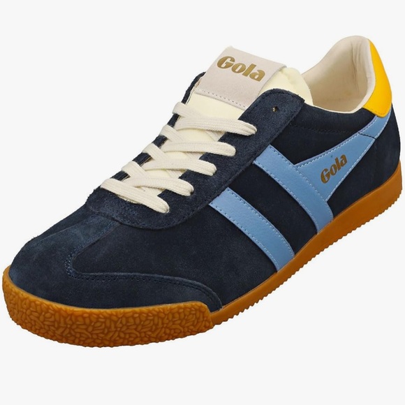 Gola Blue and Yellow Retro Sneakers with Suede Finish - Picture 1 of 12